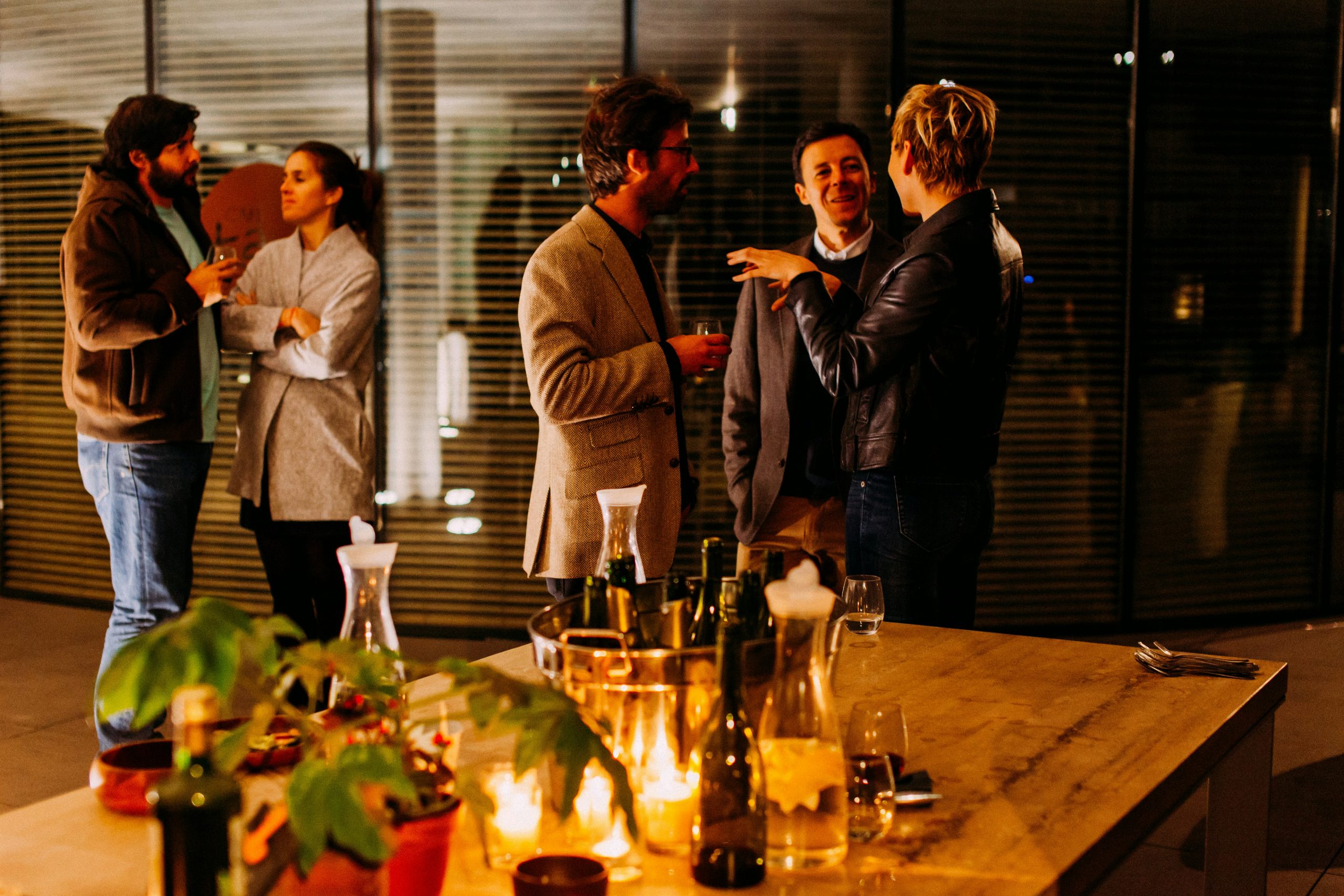 group of people talking